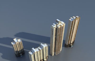 欧式联排住宅小区3D模型