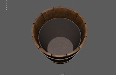 古代木桶,水桶,洗脚桶3dmaya模型