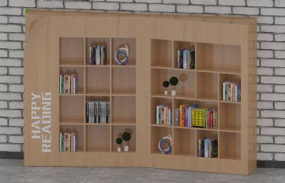 艺术书柜3D模型