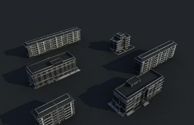 现代住宅,坡顶洋房,公寓会所,活动中心3D模型