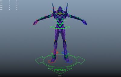 EVA新世纪福音战士maya模型,有绑定
