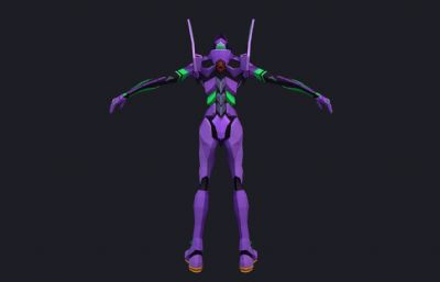 EVA新世纪福音战士maya模型,有绑定