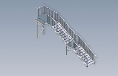 天桥梯子,楼梯3D模型,IGS格式