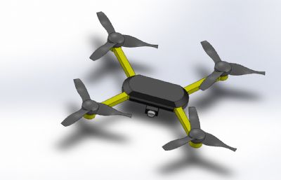 四翼三桨叶无人机3D数模