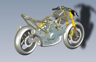 摩托车,机车框架3D数模