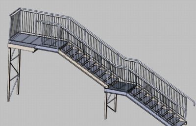 天桥梯子,楼梯3D模型,IGS格式