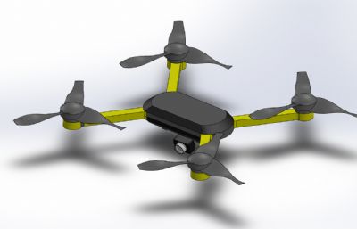 四翼三桨叶无人机3D数模