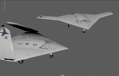 隐形战斗机,军用飞机,隐身轰炸机3dmaya模型,塌陷文件