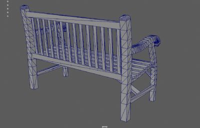 木凳,公共长椅,休闲木椅3dmaya模型