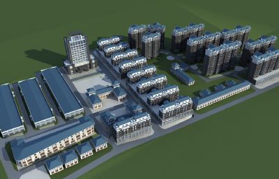 新中式住宅,安置房,附属楼,办公楼3dmax模型