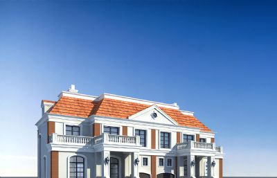 欧式私房,联排私人别墅,度假别墅3dmax模型