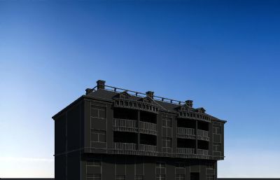 自建房,三层小洋楼3dmax模型