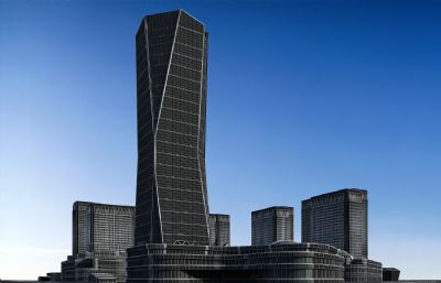 概念广场,城市地标大厦,购物中心3dmax模型