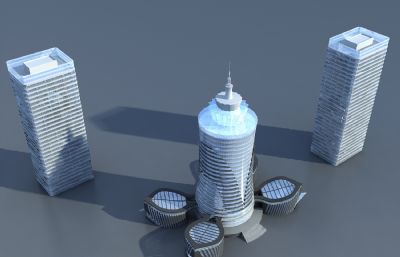 酒店, 商业办公楼,公寓楼,玻璃体3dmax模型