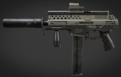 10mm AUTO SMG自动步枪3dmax模型