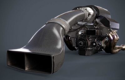 拉力赛赛车引擎,发动机3dmax模型