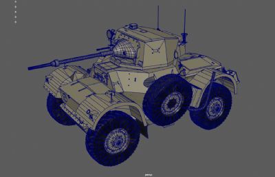 前苏联戴姆勒装甲车,军用战车,重型,装甲侦察车3dmaya模型