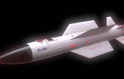 Kh-58U反辐射导弹(俄)3D模型,OBJ格式