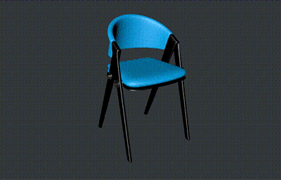 椅子C4D模型,带破碎碎裂动画