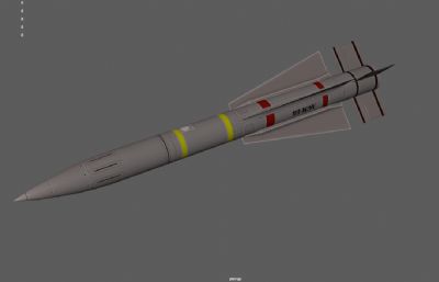 AGM-88反辐射导弹,反舰导弹,巡航导弹3dmaya模型