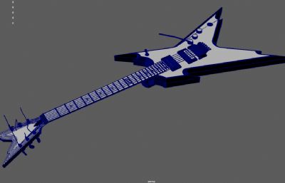 电吉他,摇滚吉他,金属摇滚乐器3dmaya模型