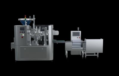 制药厂药品生产线,药品包装机3D模型