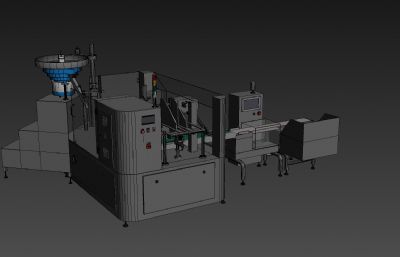 制药厂药品生产线,药品包装机3D模型