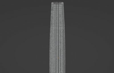 天津环球金融中心写字楼建筑blender素模模型