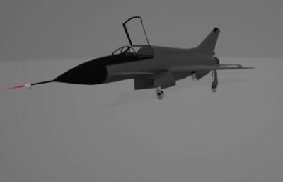 Mikoyan MiG-E8 Fighter米格E-8战斗机游戏低模,带起落架和舱盖动画