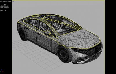 2023款奔驰EQS 580轿车汽车3D模型