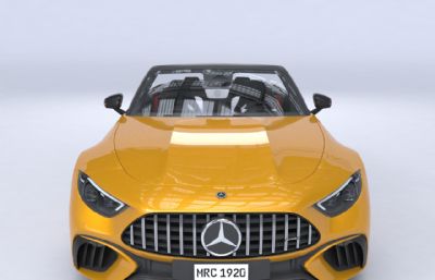 2022款奔驰SL级AMG 63敞篷跑车3D模型