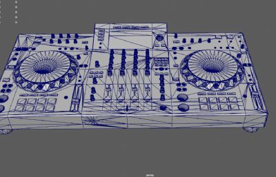 dj台,数字调音台,DJ打碟机,电子音乐合成器3dmaya模型低模