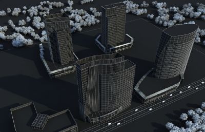 办公楼,商场,商业写字楼,公建大厦3D模型