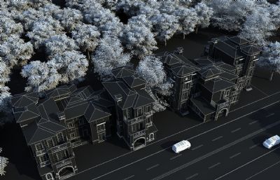 欧式花园洋房,独栋别墅3D模型