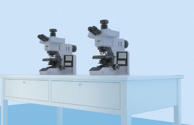 实验室显微镜3D模型