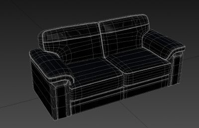 皮质双人沙发,真皮沙发3D模型