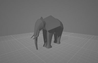 低面大象obj模型