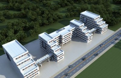 现代公寓楼,商业楼,度假酒店会所3D模型