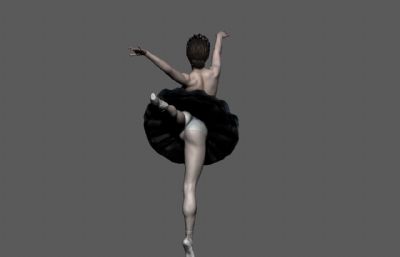 黑天鹅舞蹈演员stl模型