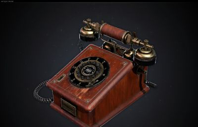 古董电话,复古电话3D模型