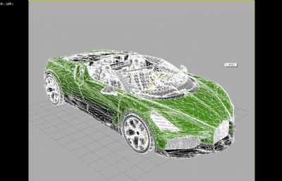 2023款布加迪W16Mistral超级跑车汽车3D模型