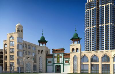 清真寺,欧式商场,欧式住宅,商业街3D模型