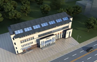 便民服务中心,社区服务中心,新中式办公楼3D模型