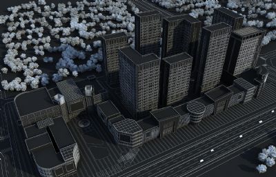 购物公园,步行街,商业广场3D模型