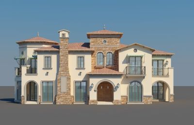 西班牙 托斯卡纳风格别墅,自建房3dmax模型