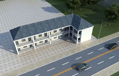 坡顶办公楼,生产用房,休息室综合楼3dmax模型