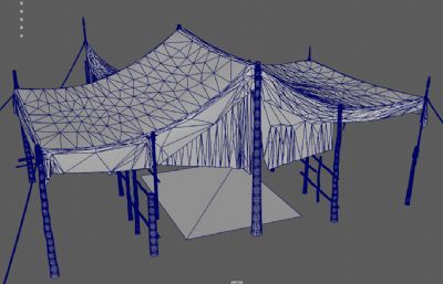 中世纪沙漠帐篷,旅游野外帐篷,野外营帐3dmaya模型