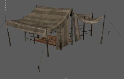 中世纪沙漠帐篷,旅游野外帐篷,野外营帐3dmaya模型