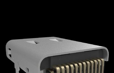 USB 连接器C型母头3dmax模型