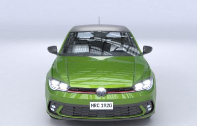 2023款大众Polo GTI汽车轿车,新能源新国标3dmax模型